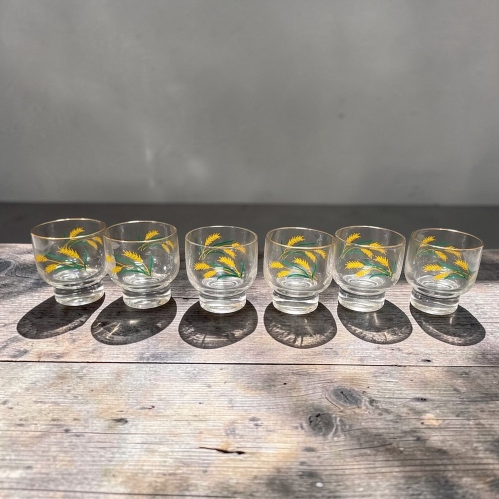 International China Viking Wheat Stackable Glasses, Set of 6, Midcentury Tumbler